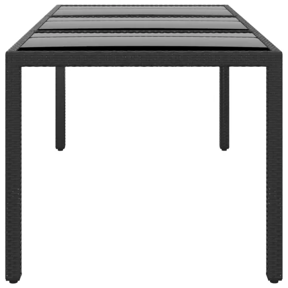 Masă Grădină Negru 190x90cm - Sticlă Securizată | Livrare Gratuită