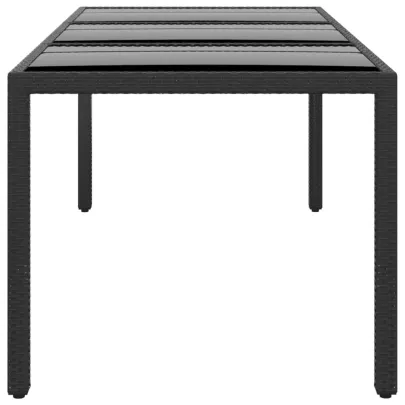 Masă Grădină Negru 190x90cm - Sticlă Securizată | Livrare Gratuită