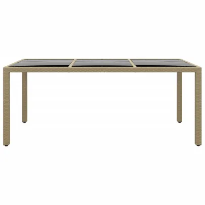 Masă Grădină Bej 190x90cm - Sticlă Securizată, Livrare Gratuită