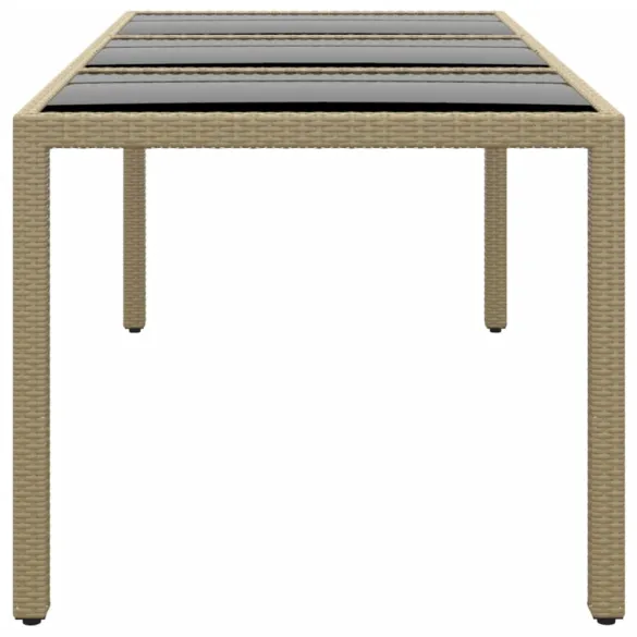 Masă Grădină Bej 190x90cm - Sticlă Securizată, Livrare Gratuită