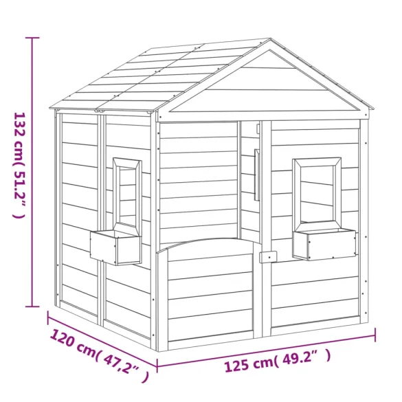 Casă Joacă Copii Exterior - Lemn Brad cu Ușă Blocare