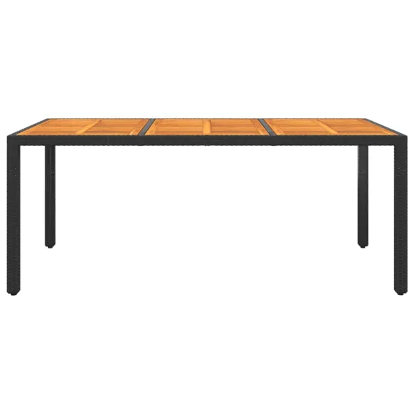 Masă Grădină Lemn Acacia - Negru - 190x90cm | Livrare Gratuită