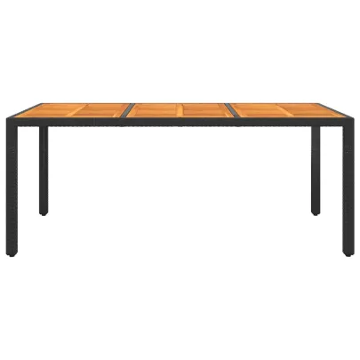 Masă Grădină Lemn Acacia - Negru - 190x90cm | Livrare Gratuită