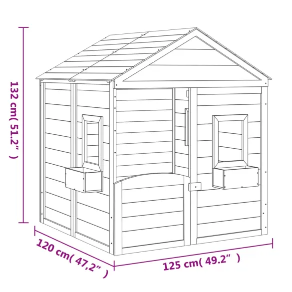 Casă de Joacă Lemn Brad pentru Copii | Livrare Gratuită