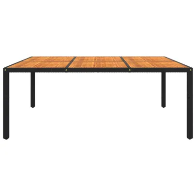 Masă Grădină Negru Lemn Acacia 200x150cm | Livrare Gratuită
