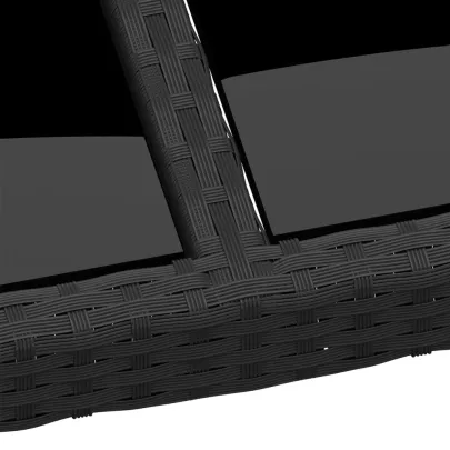 Masă Grădină Negru 250x100 cm cu Sticlă Securizată