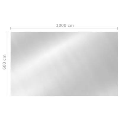 Prelată Solară Piscină PE 1000x600 cm Argintiu | Livrare Gratuită