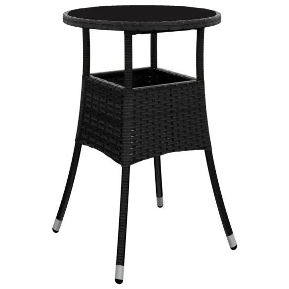 Masă Grădină Rotundă Negru Ø60 cm - Sticlă Securizată Masă Grădină Rotundă Negru Ø60 cm - Sticlă Securizată