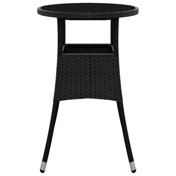 Masă Grădină Rotundă Negru Ø60 cm - Sticlă Securizată Masă Grădină Rotundă Negru Ø60 cm - Sticlă Securizată