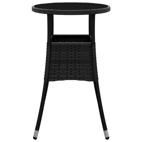 Masă Grădină Rotundă Negru Ø60 cm - Sticlă Securizată Masă Grădină Rotundă Negru Ø60 cm - Sticlă Securizată