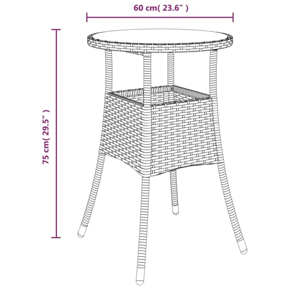 Masă Grădină Rotundă Negru Ø60 cm - Sticlă Securizată Masă Grădină Rotundă Negru Ø60 cm - Sticlă Securizată