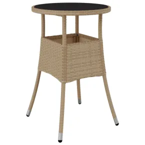 Masă Grădină Rotundă Bej Ø60x75 cm - Sticlă Securizată 2