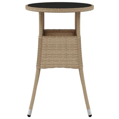 Masă Grădină Rotundă Bej Ø60x75 cm - Sticlă Securizată