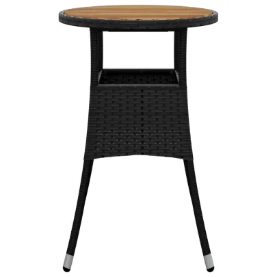 Masă Grădină Rotundă Negru Ø60cm - Lemn Acacia Natural