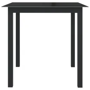 Masă Grădină Aluminiu Sticlă 80x80 cm - Negru - Livrare Gratuită 2