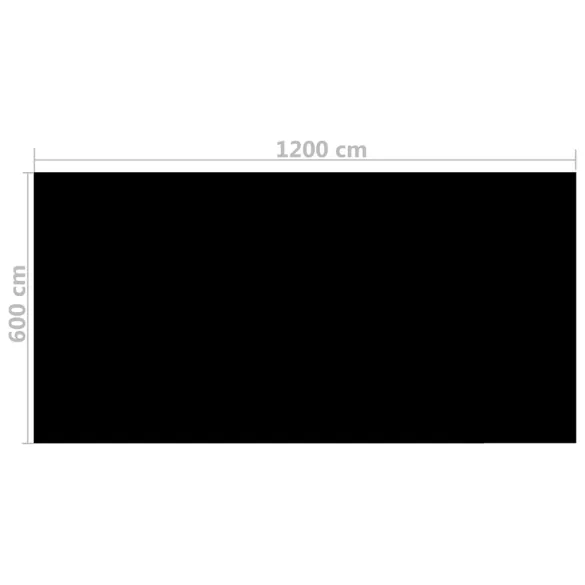 Prelată Solară Piscină 1200x600cm Negru PE | Livrare Gratuită