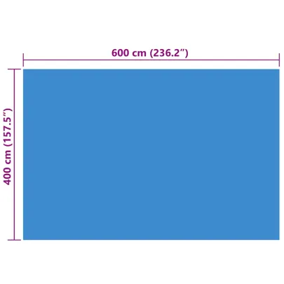 Prelată Piscină Albastră 600x400cm | Încălzire Solară