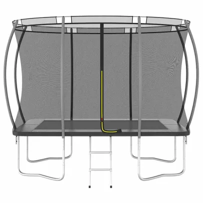 Trambulină Exterior Dreptunghiulară cu Plasă Protecție | 150 kg