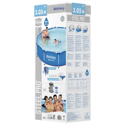 Piscină Steel Pro Bestway - 305x76 cm, Cadru Oțel | Livrare Gratuită