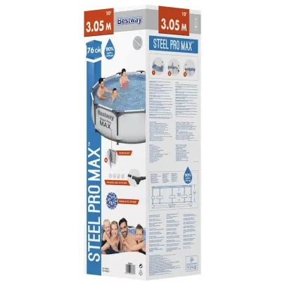 Set Piscină Steel Pro MAX 305x76 cm - Cadru Oțel | Livrare Gratuită
