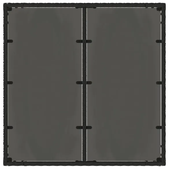 Masă Grădină Sticlă Poliratan Negru | Livrare Gratuită