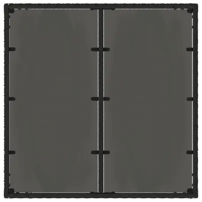 Masă Grădină Sticlă Poliratan Negru | Livrare Gratuită