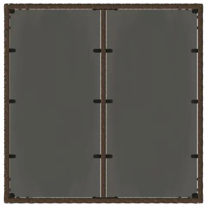 Masă Grădină Sticlă Maro 90x90cm - Poliratan Durabil