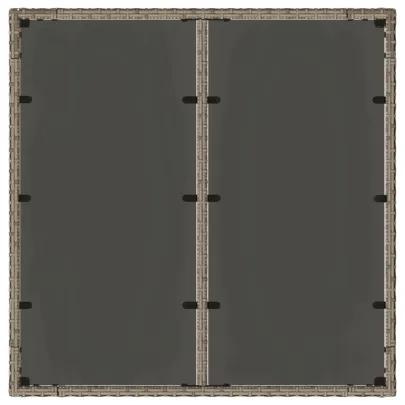 Masă Grădină Blat Sticlă - Poliratan Gri - Livrare Gratuită