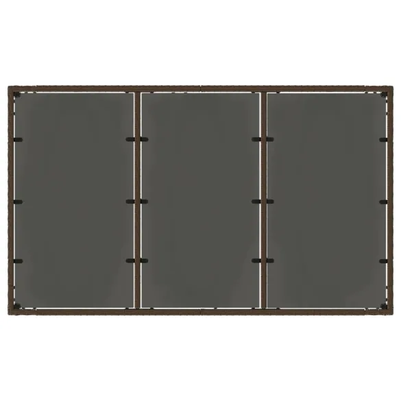 Masă Grădină cu Sticlă Maro 150x90 cm - Poliratan Rezistent