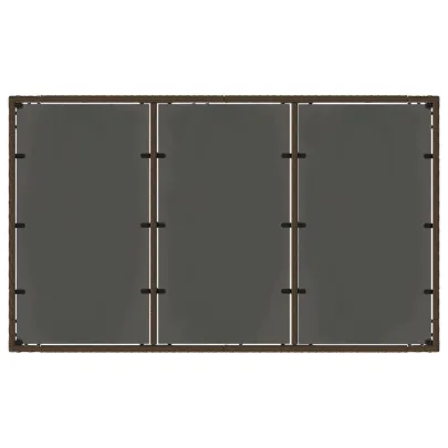 Masă Grădină cu Sticlă Maro 150x90 cm - Poliratan Rezistent