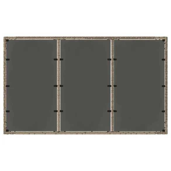 Masă Grădină Sticlă Gri Poliratan 150x90 cm - Livrare Gratuită