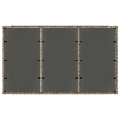 Masă Grădină Sticlă Gri Poliratan 150x90 cm - Livrare Gratuită