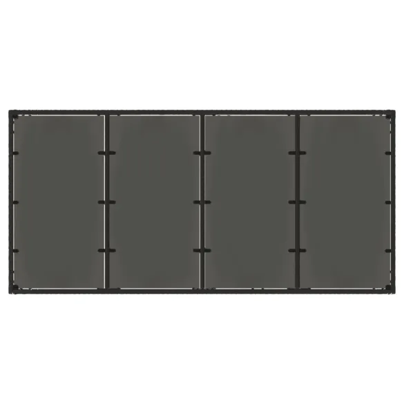 Masă Grădină Sticlă Ratan Negru 190x90 cm | Livrare Gratuită