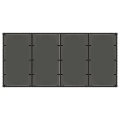 Masă Grădină Sticlă Ratan Negru 190x90 cm | Livrare Gratuită