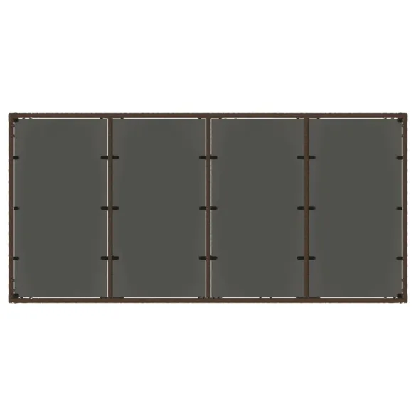 Masă Grădină Ratan Sticlă Maro | Livrare Gratuită