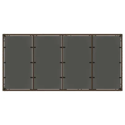 Masă Grădină Ratan Sticlă Maro | Livrare Gratuită