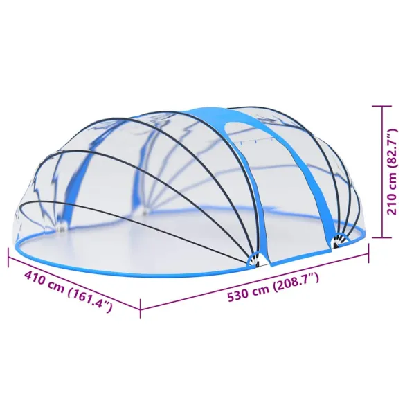Cupolă Piscină Ovală - Protecție Soare & Ploaie | Livrare Gratuită