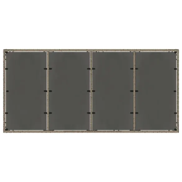 Masă grădină sticlă gri - Poliratan rezistent - Livrare gratuită