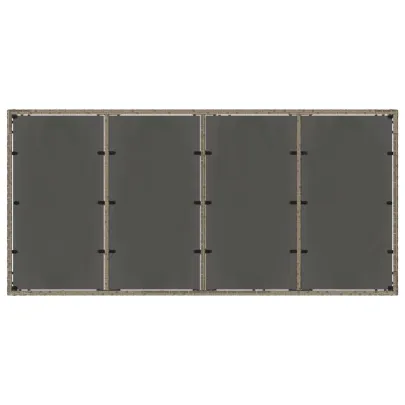 Masă grădină sticlă gri - Poliratan rezistent - Livrare gratuită