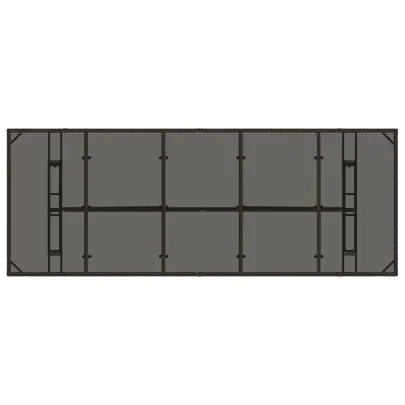 Masă Grădină cu Sticlă Maro 240x90 cm - Livrare Gratuită