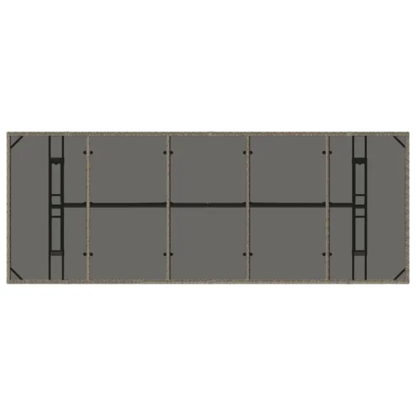 Masă Grădină Blat Sticlă - Poliratan - 240x90 cm - Gri