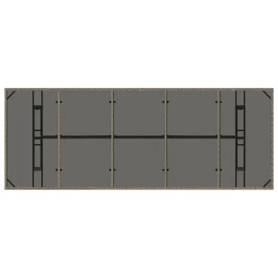 Masă Grădină Blat Sticlă - Poliratan - 240x90 cm - Gri