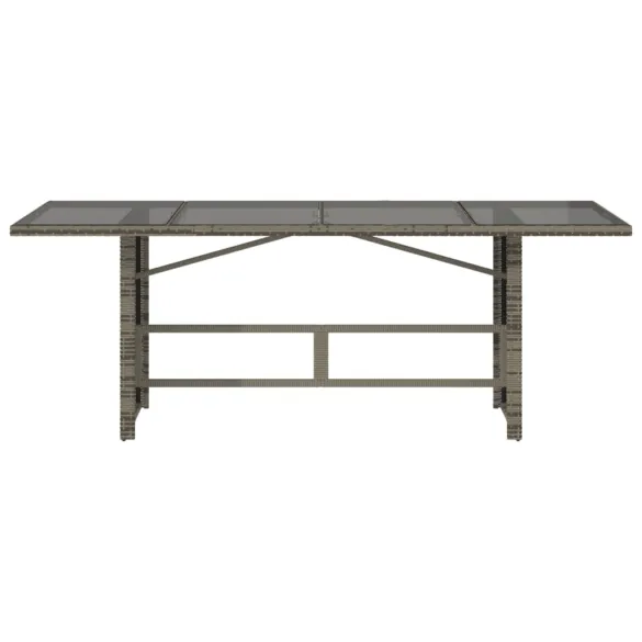 Masă Grădină Sticlă Gri - Poliratan Rezistent - 190x80 cm Masă Grădină Sticlă Gri - Poliratan Rezistent - 190x80 cm
