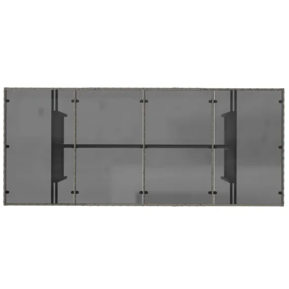 Masă Grădină Sticlă Gri - Poliratan Rezistent - 190x80 cm Masă Grădină Sticlă Gri - Poliratan Rezistent - 190x80 cm
