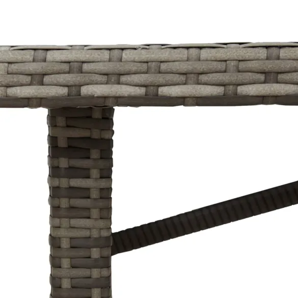 Masă Grădină Sticlă Gri - Poliratan Rezistent - 190x80 cm Masă Grădină Sticlă Gri - Poliratan Rezistent - 190x80 cm