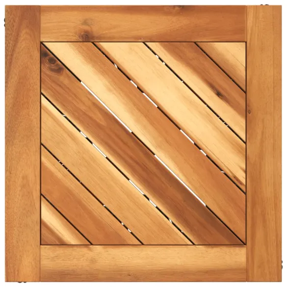 Măsuță Cafea Bază Sârmă Negru Lemn Acacia | Livrare Gratuită