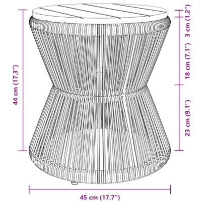 Măsuță cafea lemn acacia - Cadru sârmă negru | Livrare gratuită