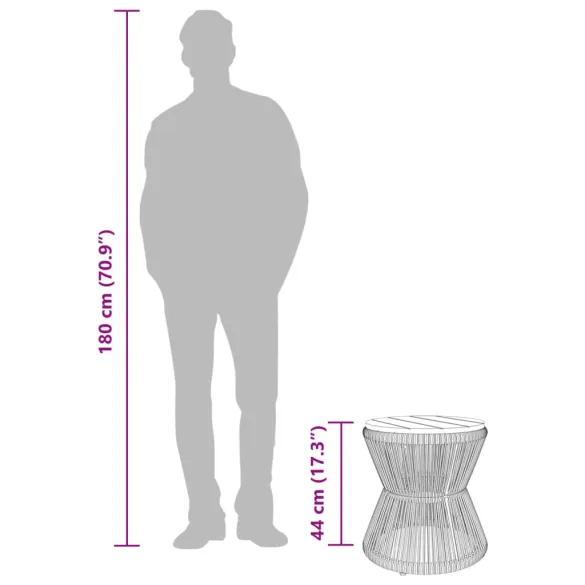 Măsuță cafea lemn acacia - Cadru sârmă negru | Livrare gratuită