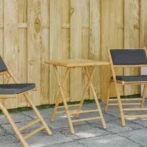 Masă Pliabilă Bambus 55x55x75 cm | Livrare Gratuită