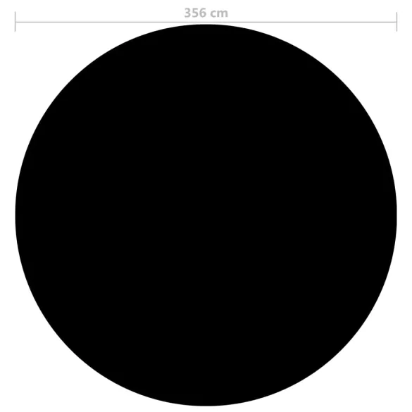 Prelată Piscină Solară 356 cm Negru - Încălzește Apa